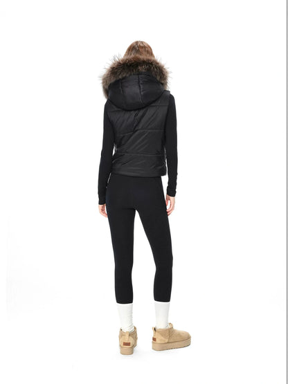 kvkv Detachable Hooded Quilted Vest