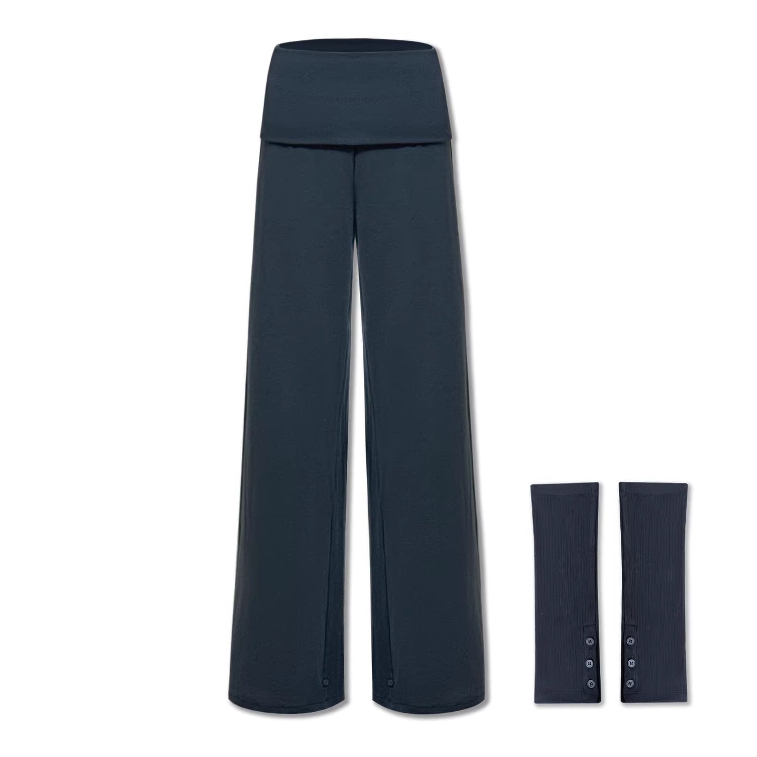 kvkv_Detachable_Sporty_Tapered_Jogger_Foldover_Waist_Women_Viscose_Cotton_Navy_Pants_MISSTT