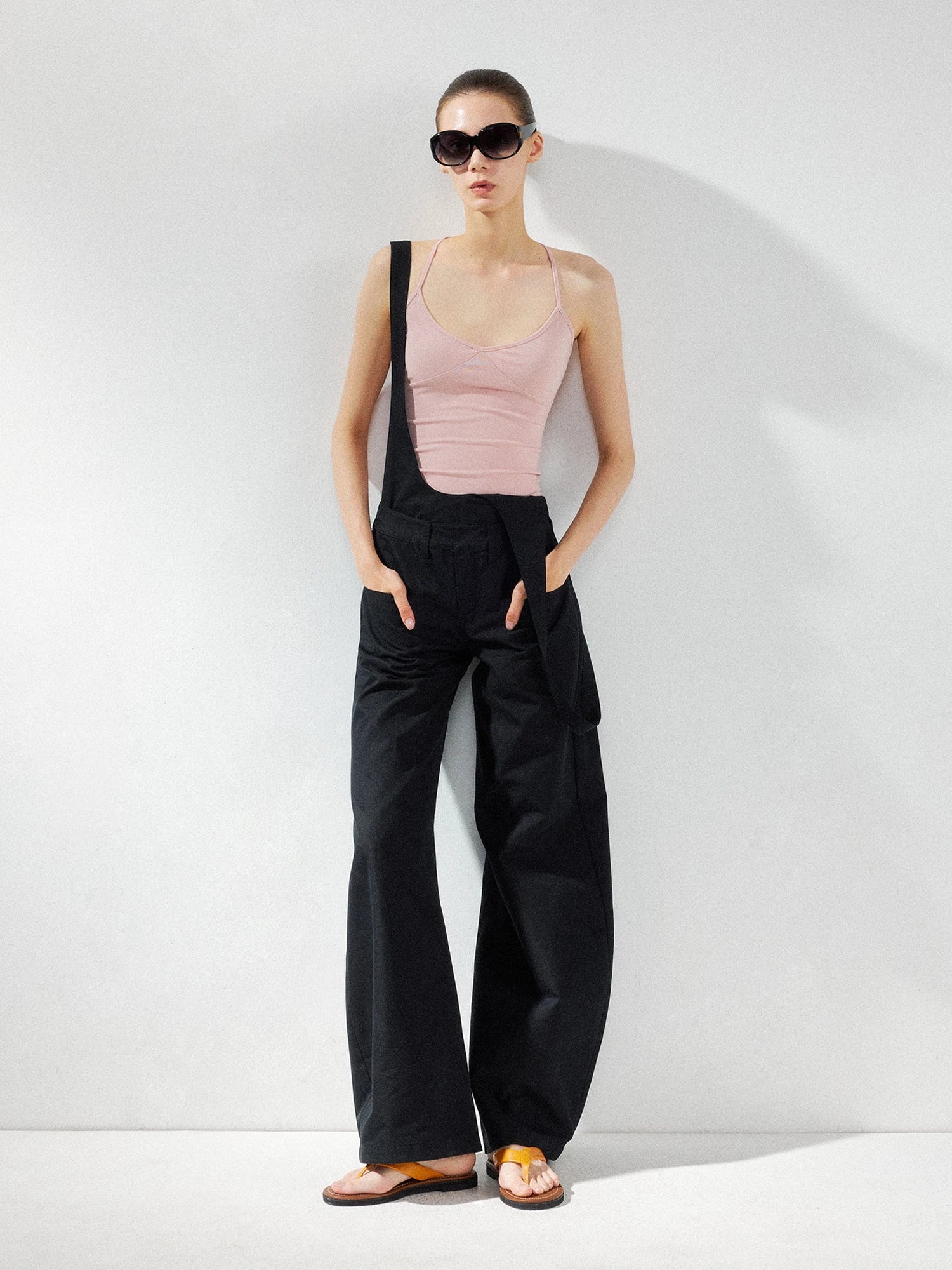 kvkv Detachable Suspenders Cargo Wide Leg Pants