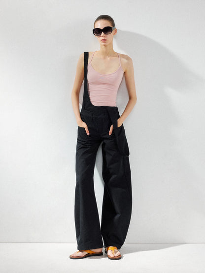 kvkv Detachable Suspenders Cargo Wide Leg Pants