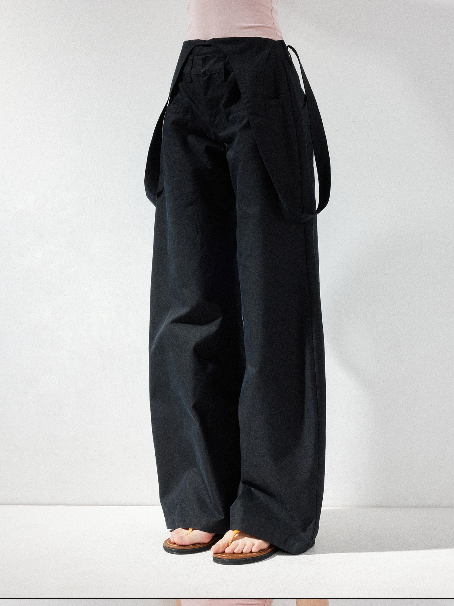 kvkv Detachable Suspenders Cargo Wide Leg Pants