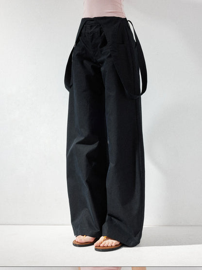 kvkv Detachable Suspenders Cargo Wide Leg Pants