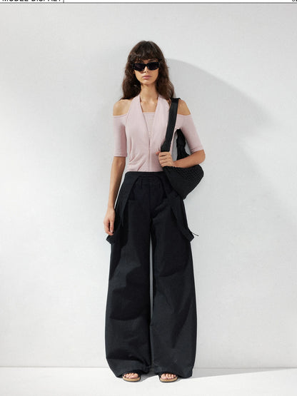 kvkv Detachable Suspenders Cargo Wide Leg Pants