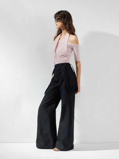 kvkv Detachable Suspenders Cargo Wide Leg Pants