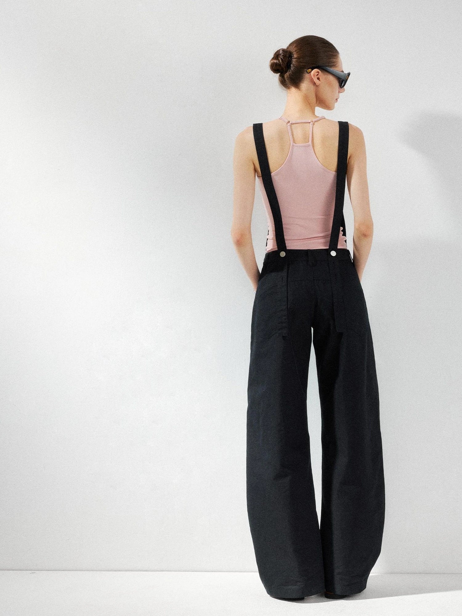 kvkv Detachable Suspenders Cargo Wide Leg Pants