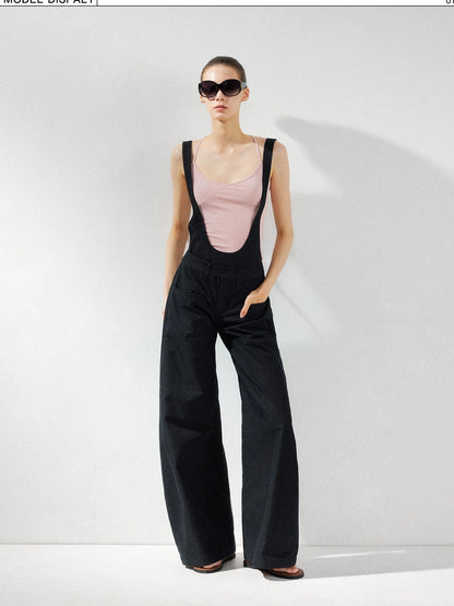 kvkv Detachable Suspenders Cargo Wide Leg Pants