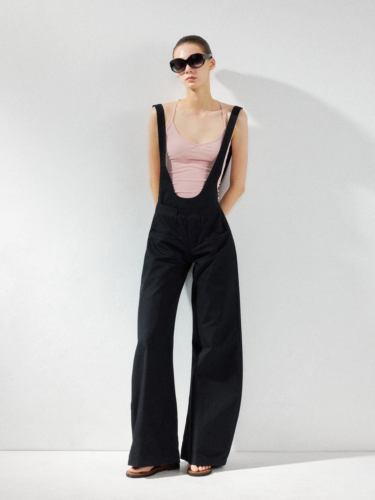 kvkv Detachable Suspenders Cargo Wide Leg Pants