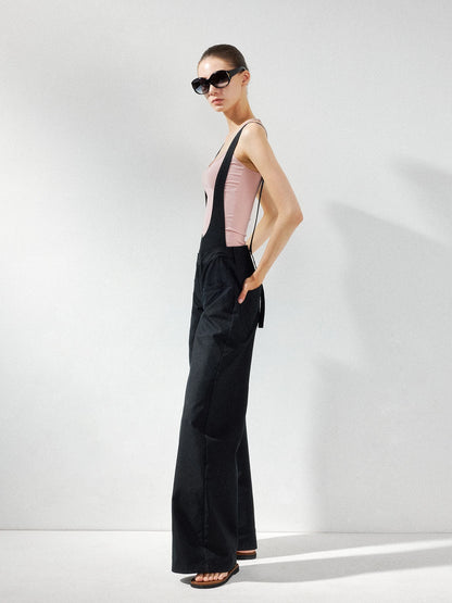 kvkv Detachable Suspenders Cargo Wide Leg Pants