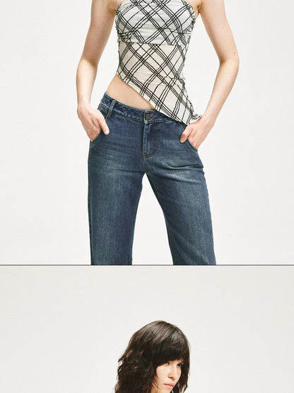 KVKV Yoga Clothing Brand - Diamond Grid Ruffle Hem Strapless Top