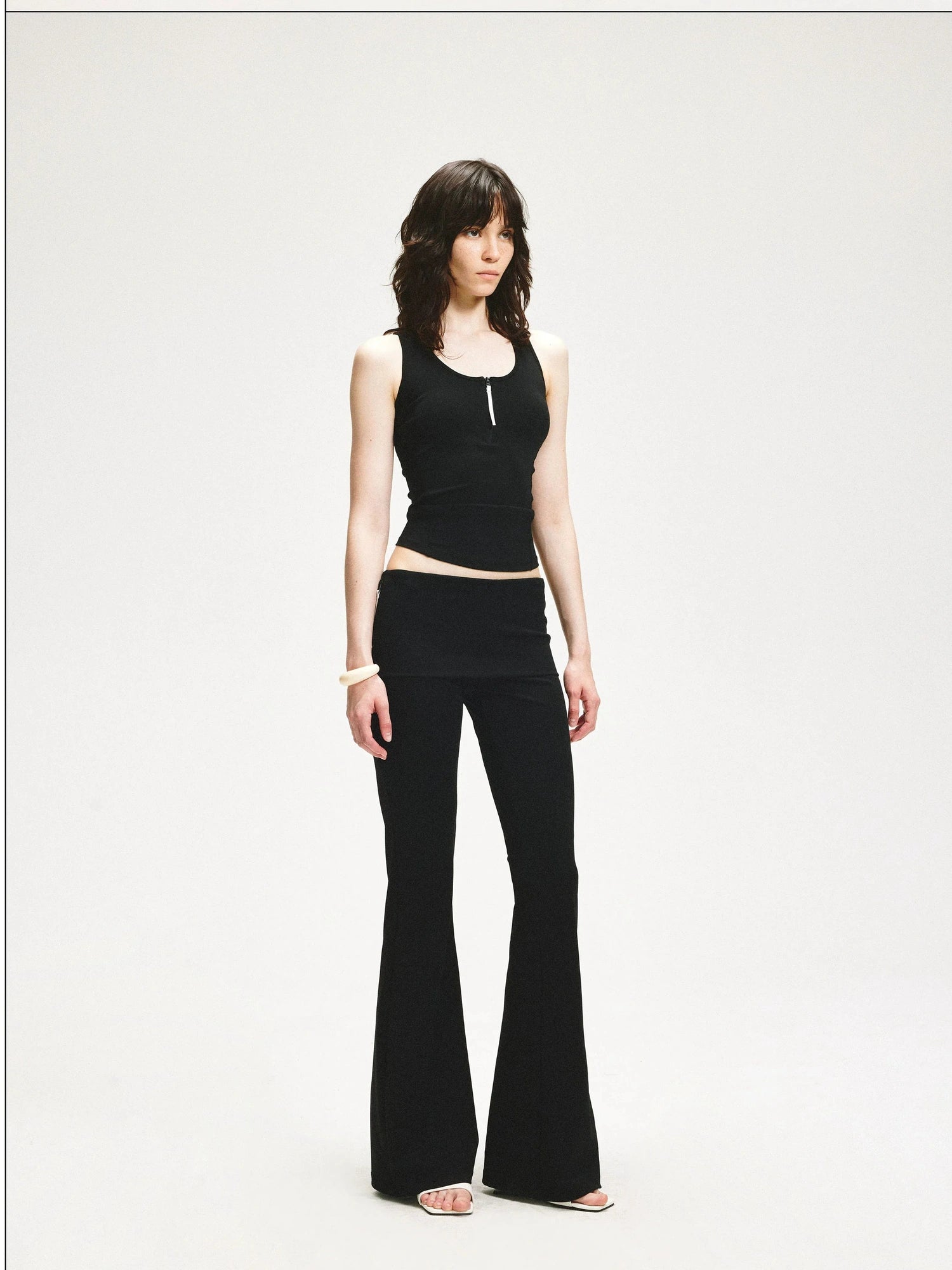 KVKV Yoga Clothing Brand - Double Layer Flared Fold Over Yoga Pants
