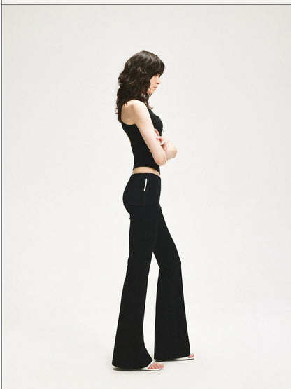 KVKV Yoga Clothing Brand - Double Layer Flared Fold Over Yoga Pants