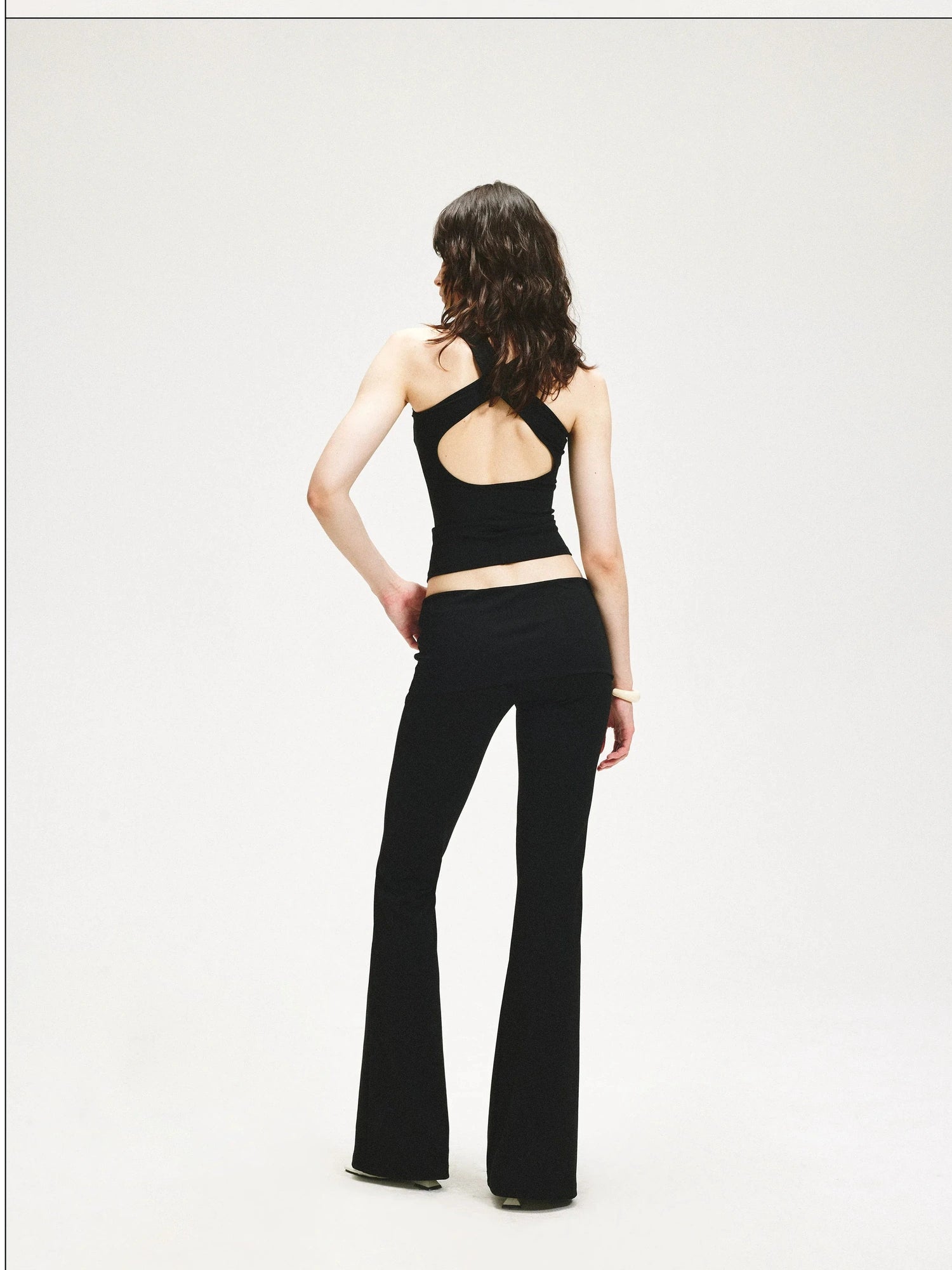 KVKV Yoga Clothing Brand - Double Layer Flared Fold Over Yoga Pants