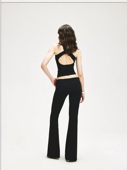 KVKV Yoga Clothing Brand - Double Layer Flared Fold Over Yoga Pants