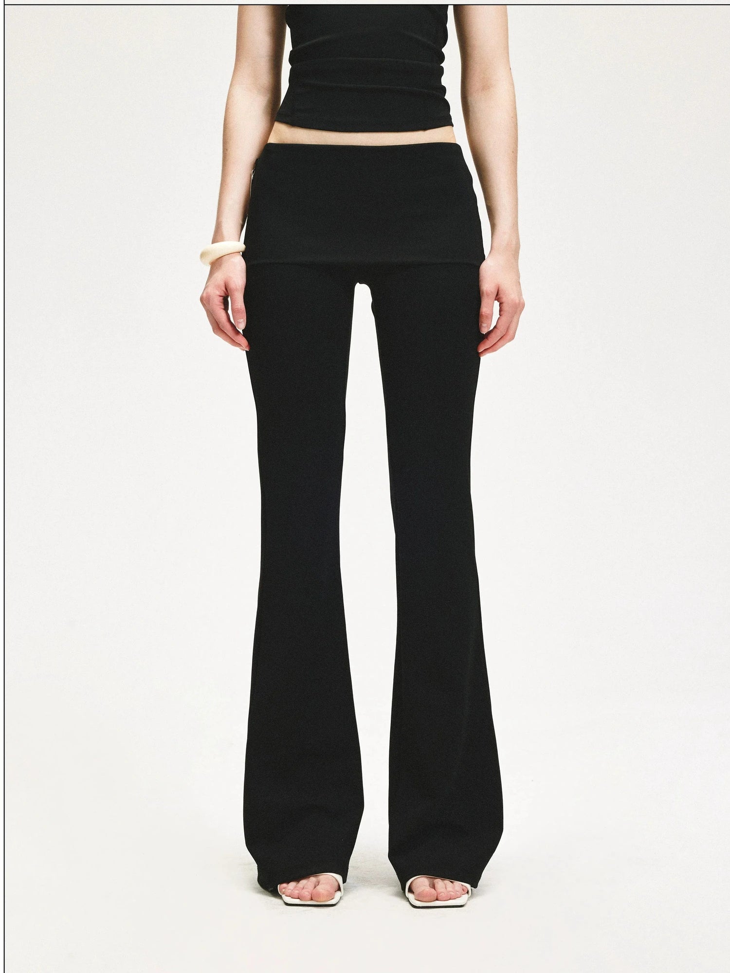 KVKV Yoga Clothing Brand - Double Layer Flared Fold Over Yoga Pants