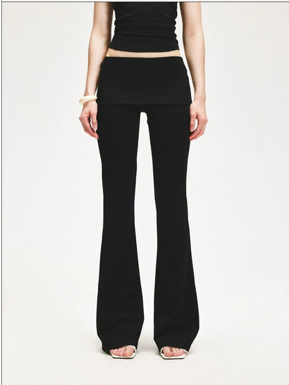 KVKV Yoga Clothing Brand - Double Layer Flared Fold Over Yoga Pants