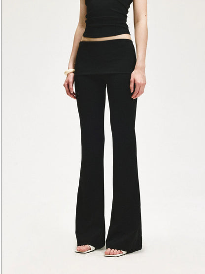 KVKV Yoga Clothing Brand - Double Layer Flared Fold Over Yoga Pants