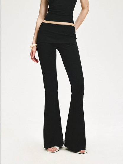 KVKV Yoga Clothing Brand - Double Layer Flared Fold Over Yoga Pants