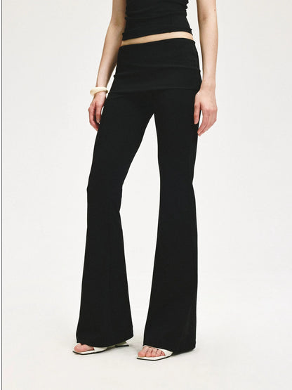 KVKV Yoga Clothing Brand - Double Layer Flared Fold Over Yoga Pants