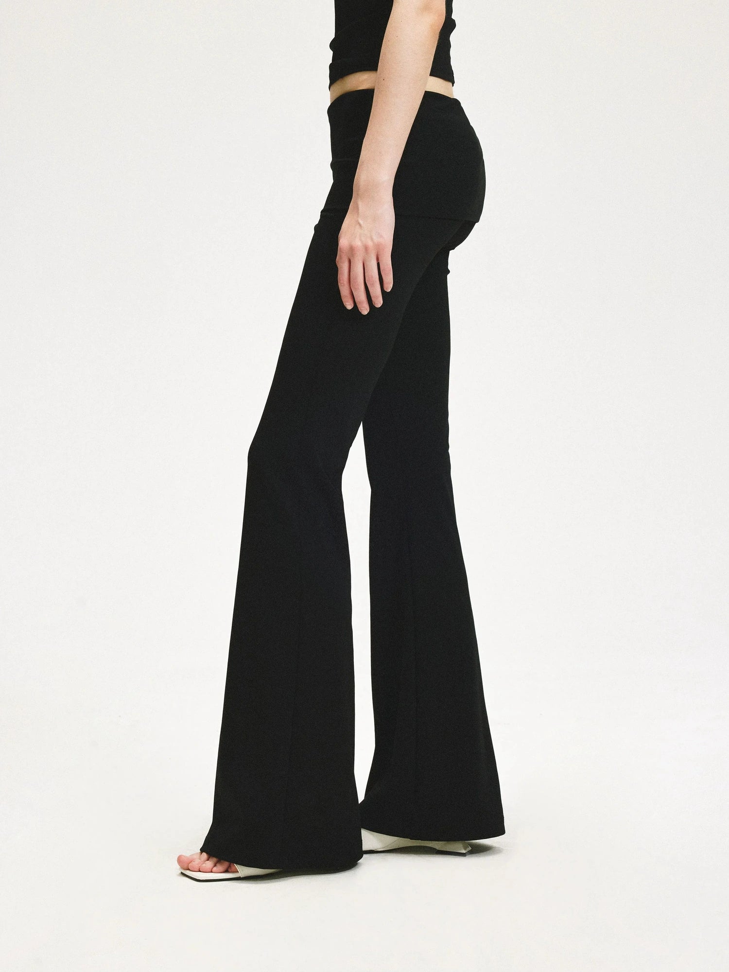 KVKV Yoga Clothing Brand - Double Layer Flared Fold Over Yoga Pants