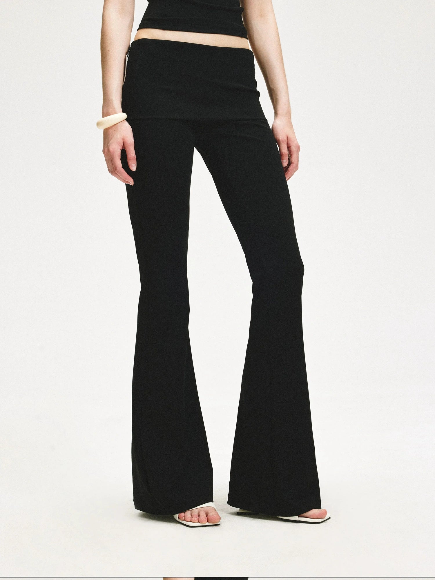 KVKV Yoga Clothing Brand - Double Layer Flared Fold Over Yoga Pants