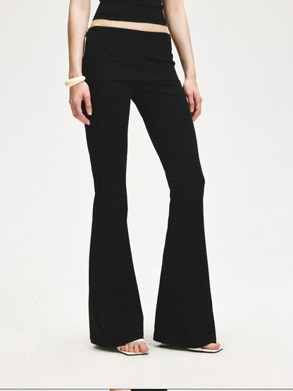 KVKV Yoga Clothing Brand - Double Layer Flared Fold Over Yoga Pants