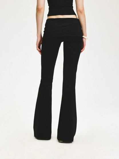 KVKV Yoga Clothing Brand - Double Layer Flared Fold Over Yoga Pants