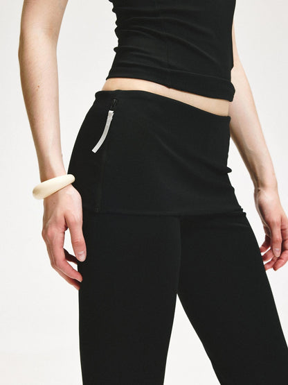 KVKV Yoga Clothing Brand - Double Layer Flared Fold Over Yoga Pants