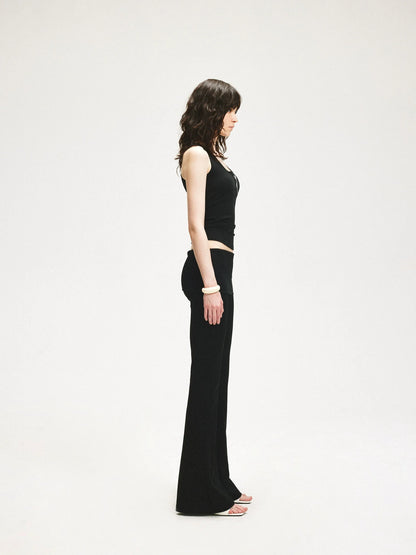 KVKV Yoga Clothing Brand - Double Layer Flared Fold Over Yoga Pants