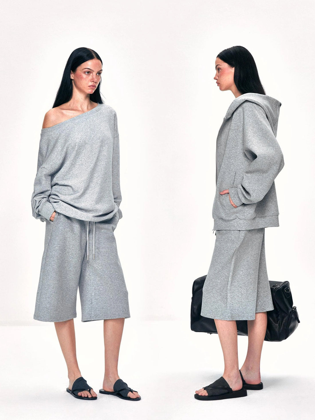 Double Layer Waistband Cargo Sweatpants