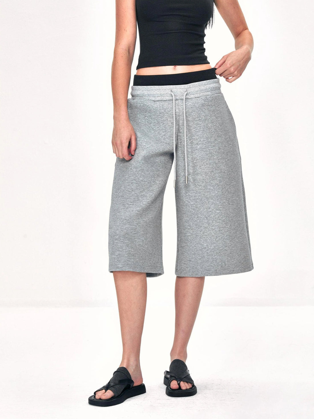 Double Layer Waistband Cargo Sweatpants