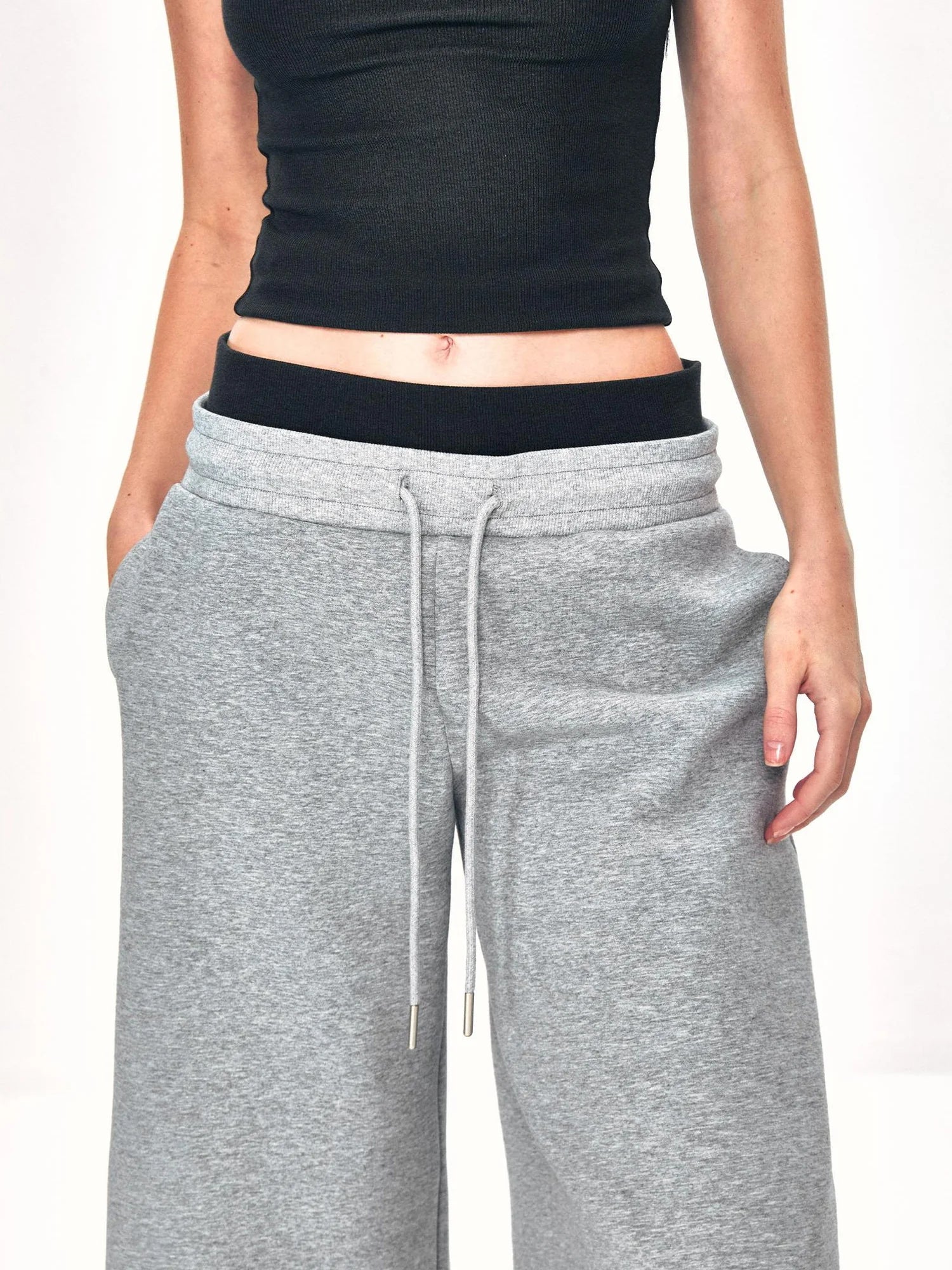 Double Layer Waistband Cargo Sweatpants
