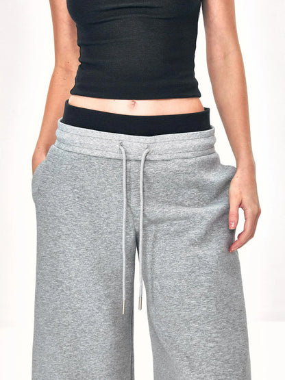 Double Layer Waistband Cargo Sweatpants