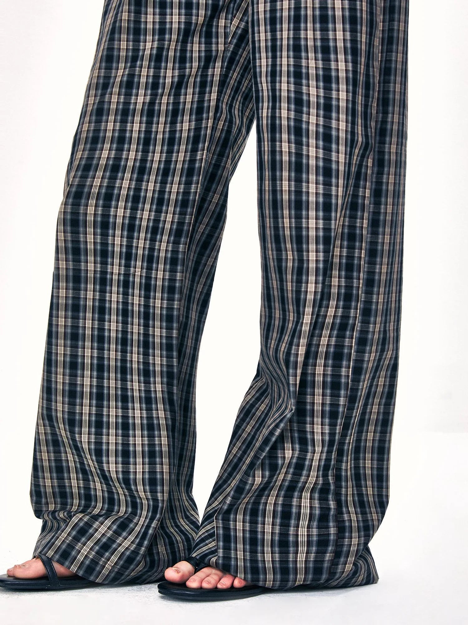 kvkv Double Layer Waistband Checkered Trousers