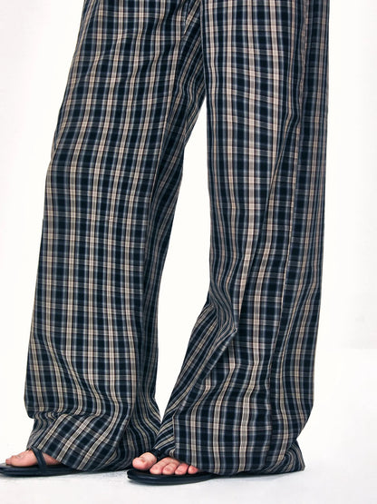kvkv Double Layer Waistband Checkered Trousers