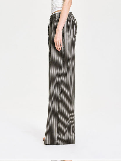 kvkv Double Waist Stripe Wide Leg Trousers