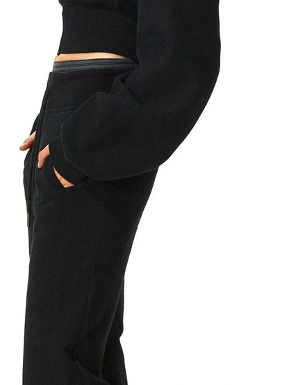 kvkv Double Waistband Stripe Embroidered Sweatpants