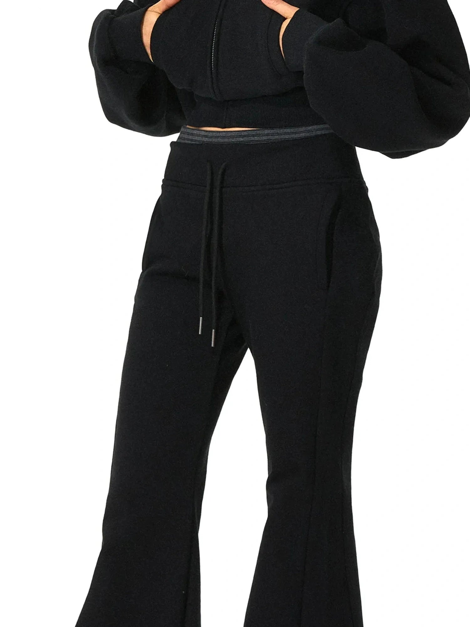 kvkv Double Waistband Stripe Embroidered Sweatpants