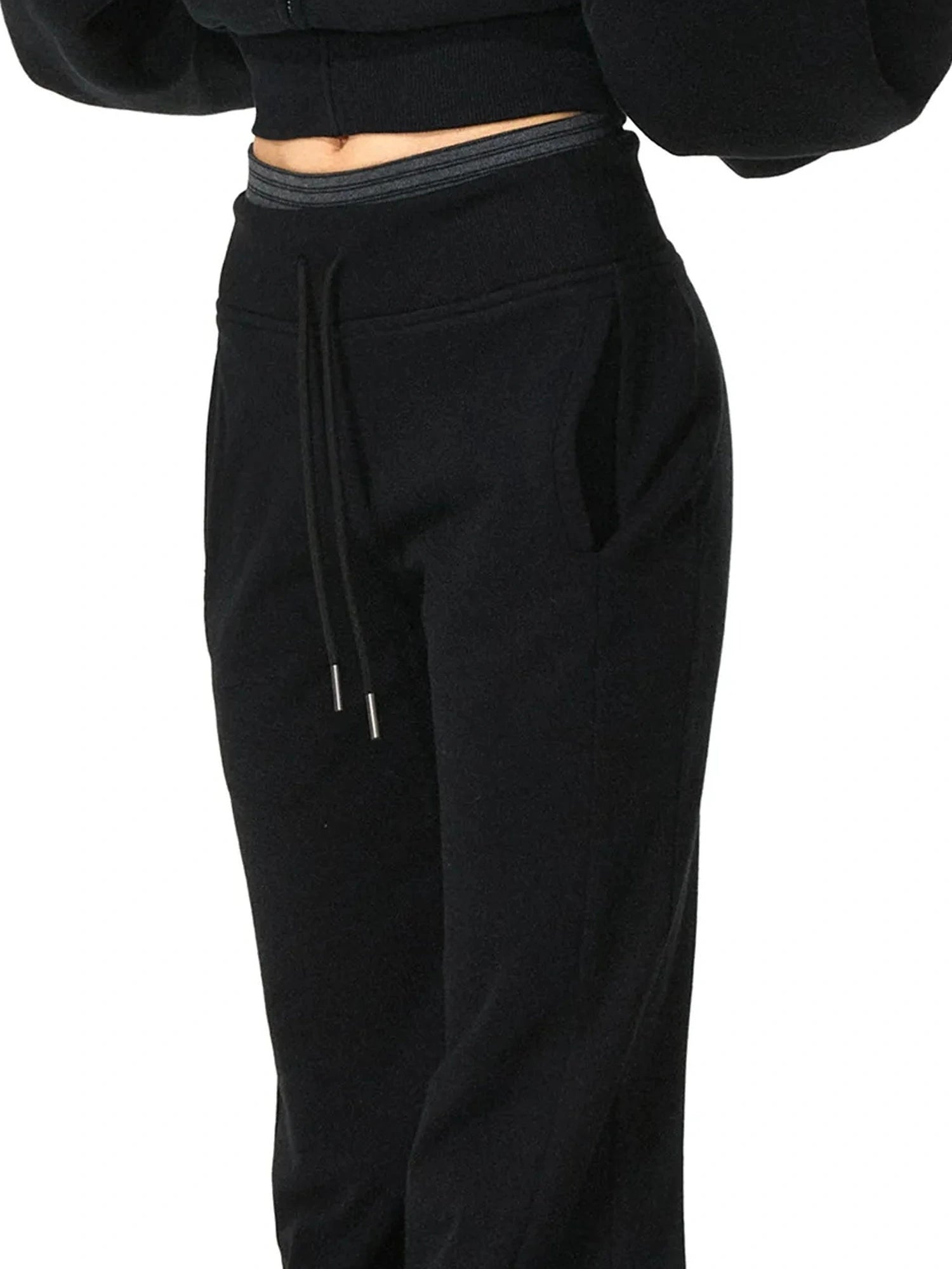kvkv Double Waistband Stripe Embroidered Sweatpants