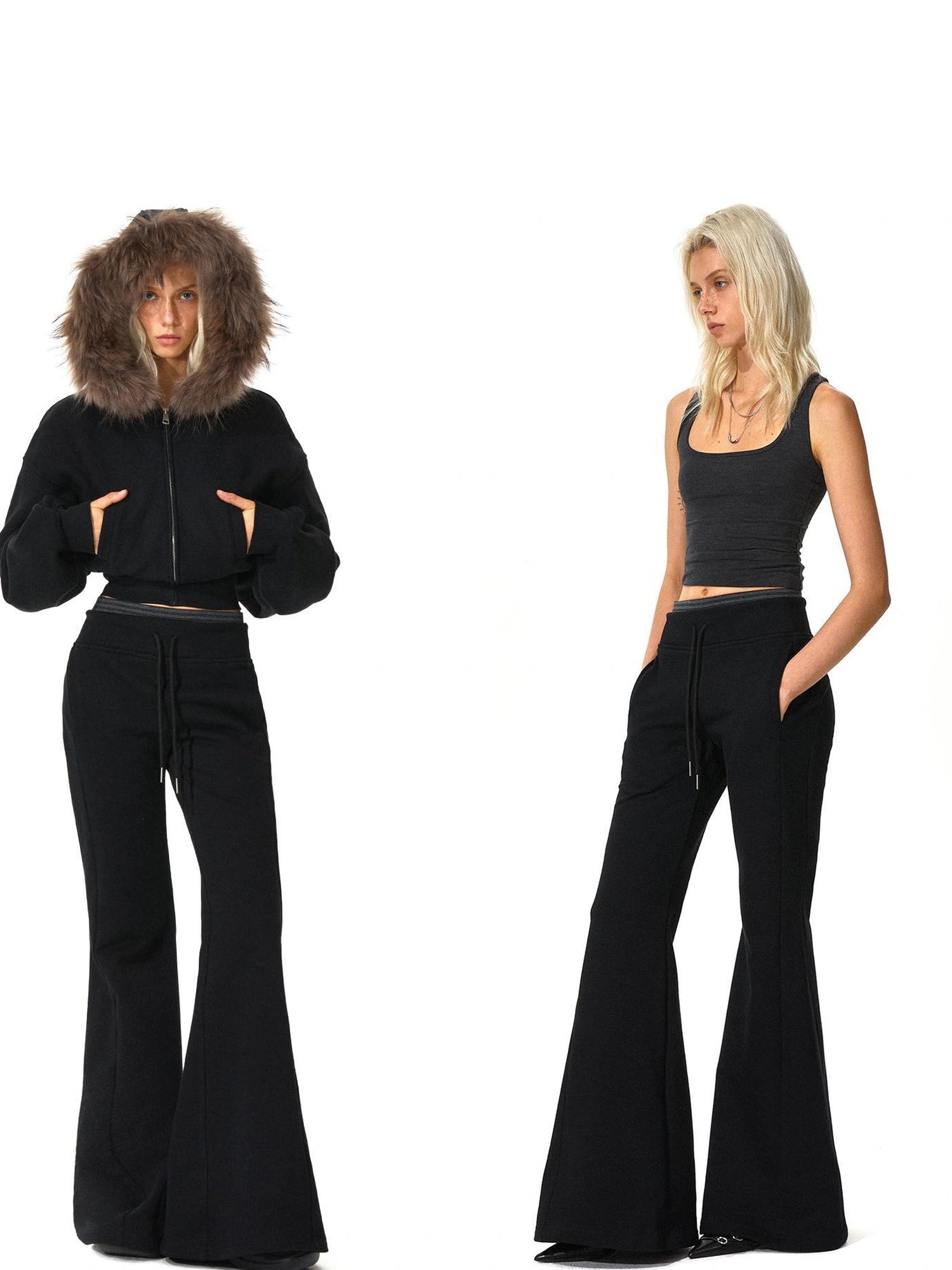 kvkv Double Waistband Stripe Embroidered Sweatpants