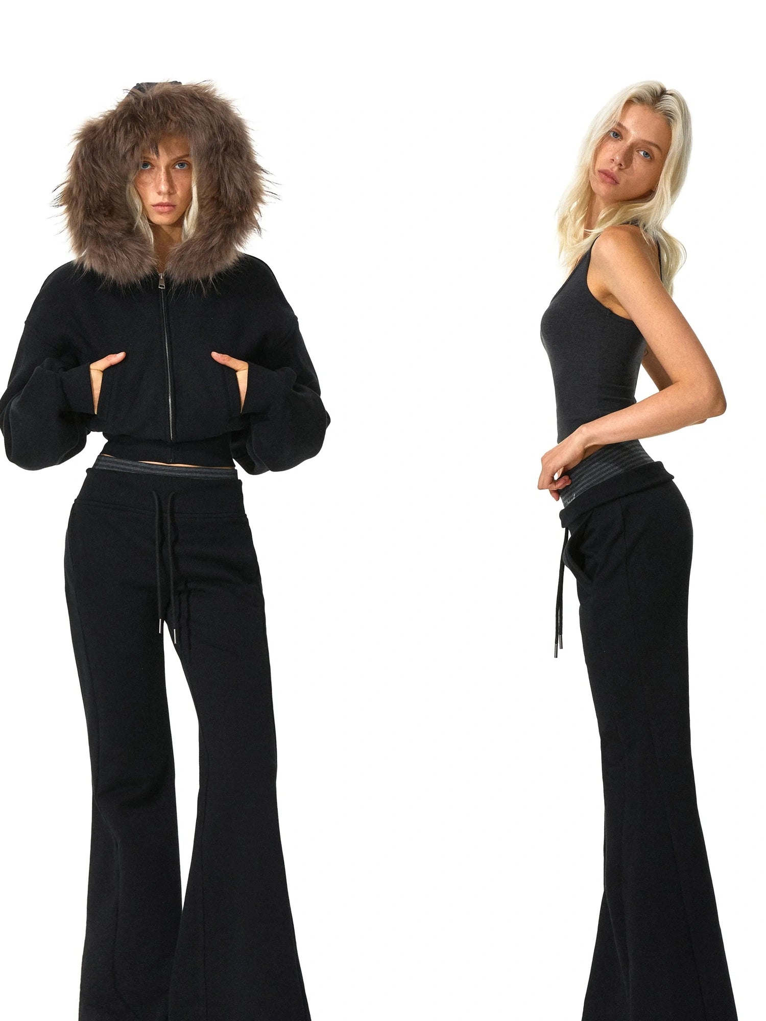 kvkv Double Waistband Stripe Embroidered Sweatpants