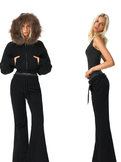 kvkv Double Waistband Stripe Embroidered Sweatpants