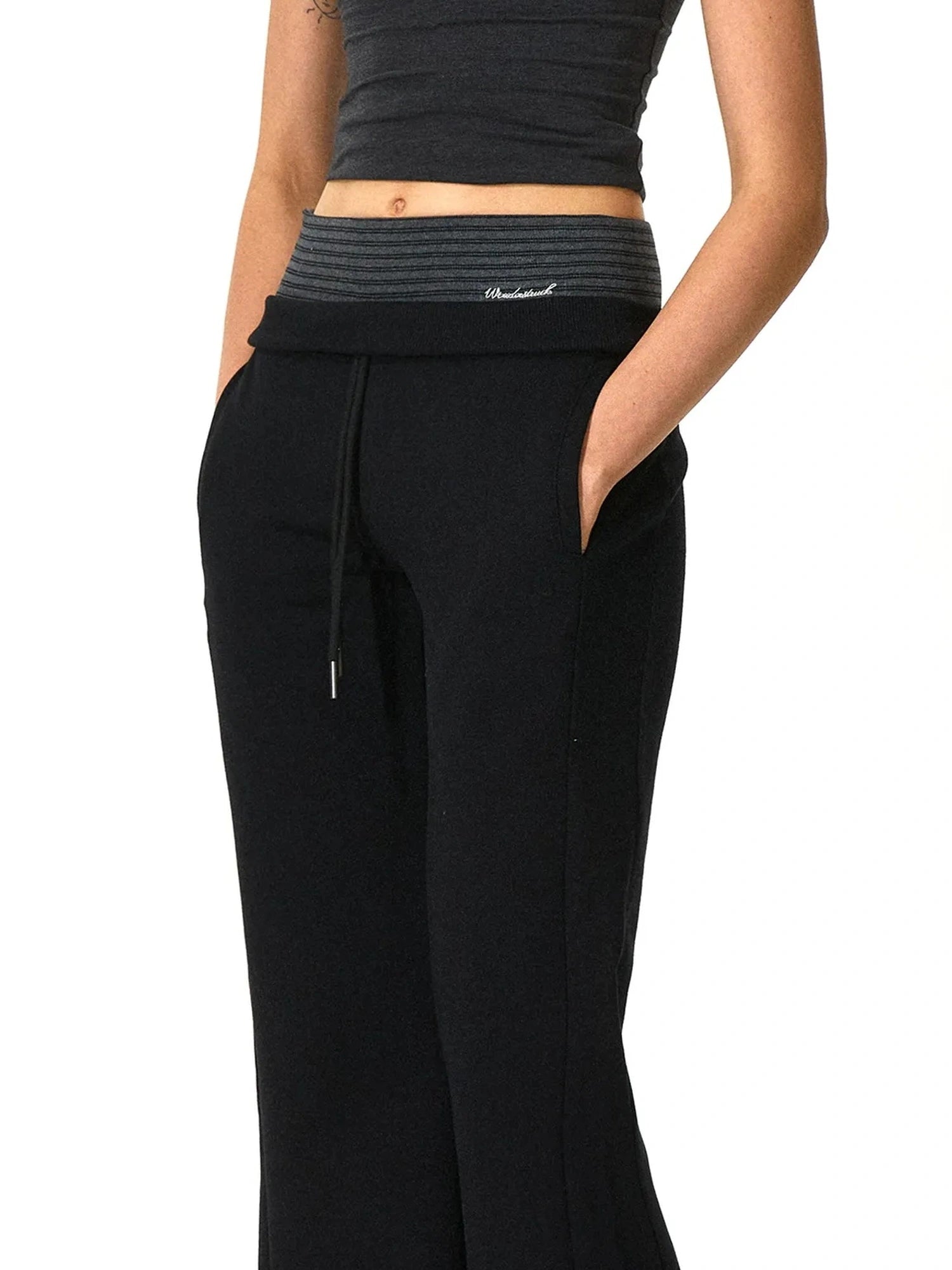 kvkv Double Waistband Stripe Embroidered Sweatpants