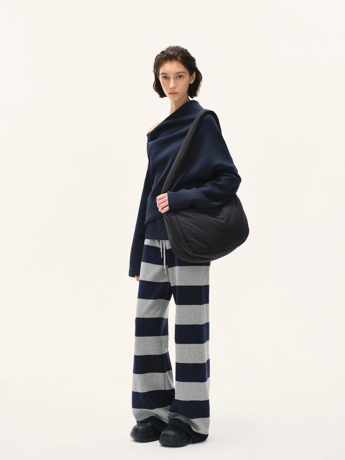 kvkv Double Waistband Striped Drawstring Joggers