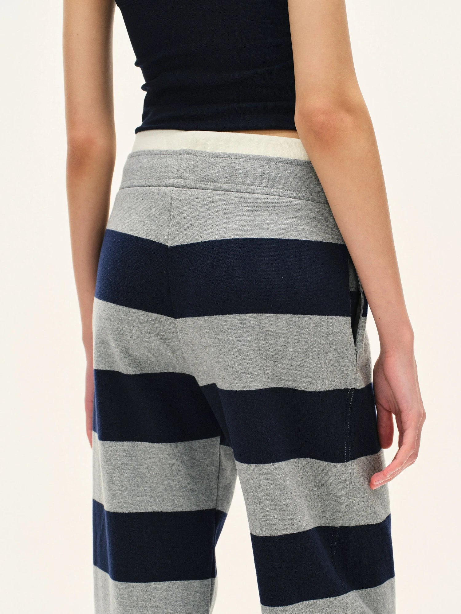 kvkv Double Waistband Striped Drawstring Joggers