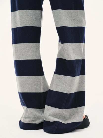 kvkv Double Waistband Striped Drawstring Joggers