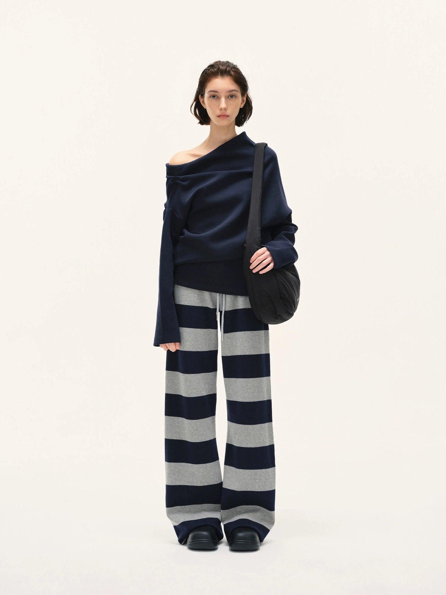 kvkv Double Waistband Striped Drawstring Joggers