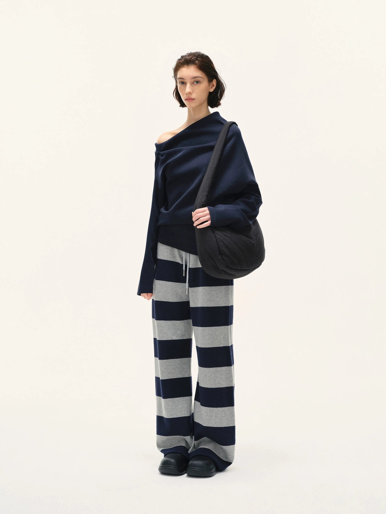 kvkv Double Waistband Striped Drawstring Joggers