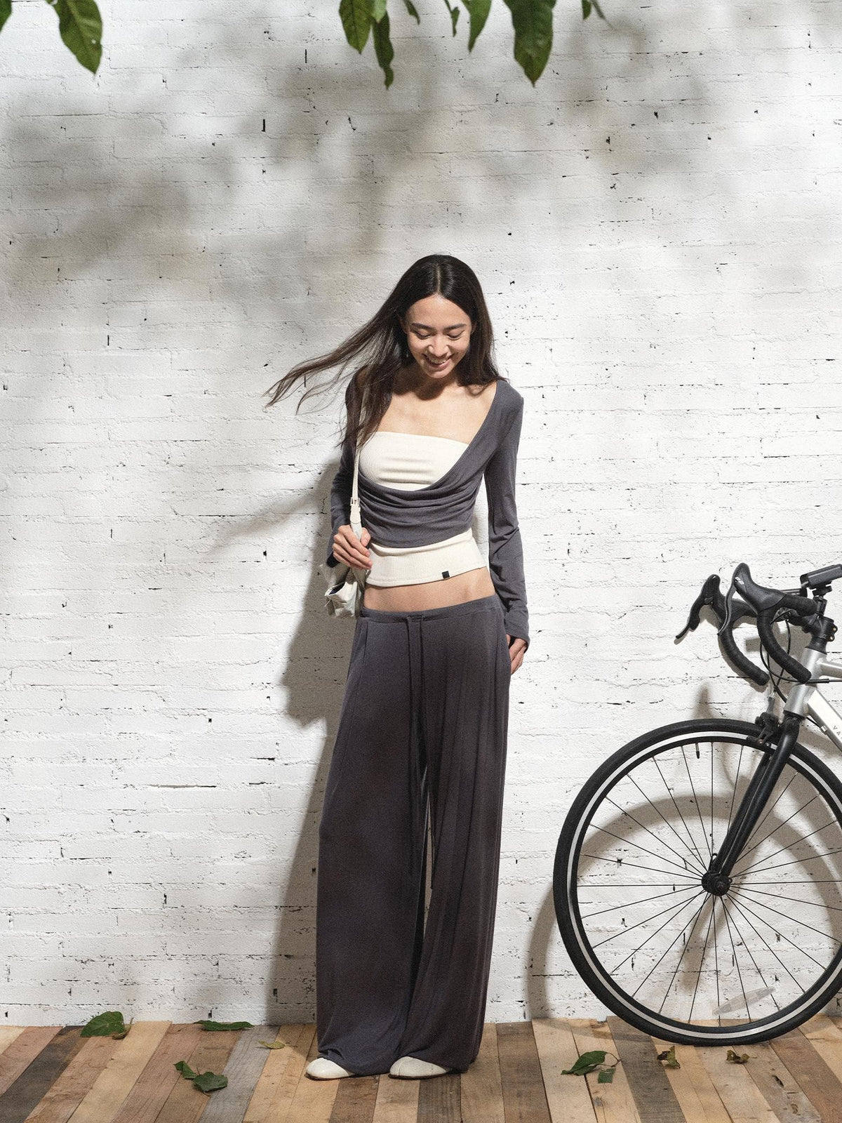 kvkv Draped Neck Long Sleeve Lyocell Women&