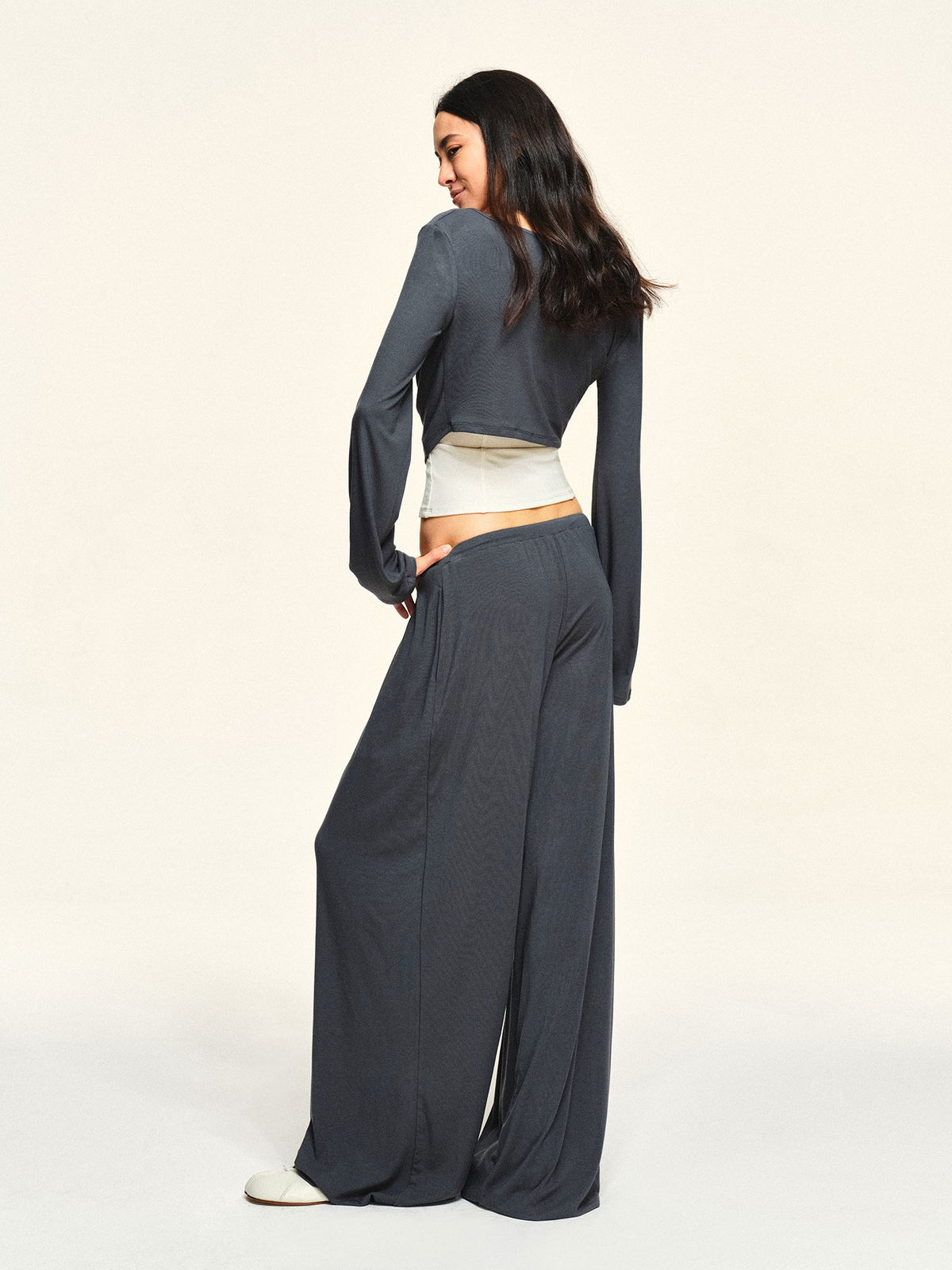 kvkv Draped Neck Long Sleeve Lyocell Women&