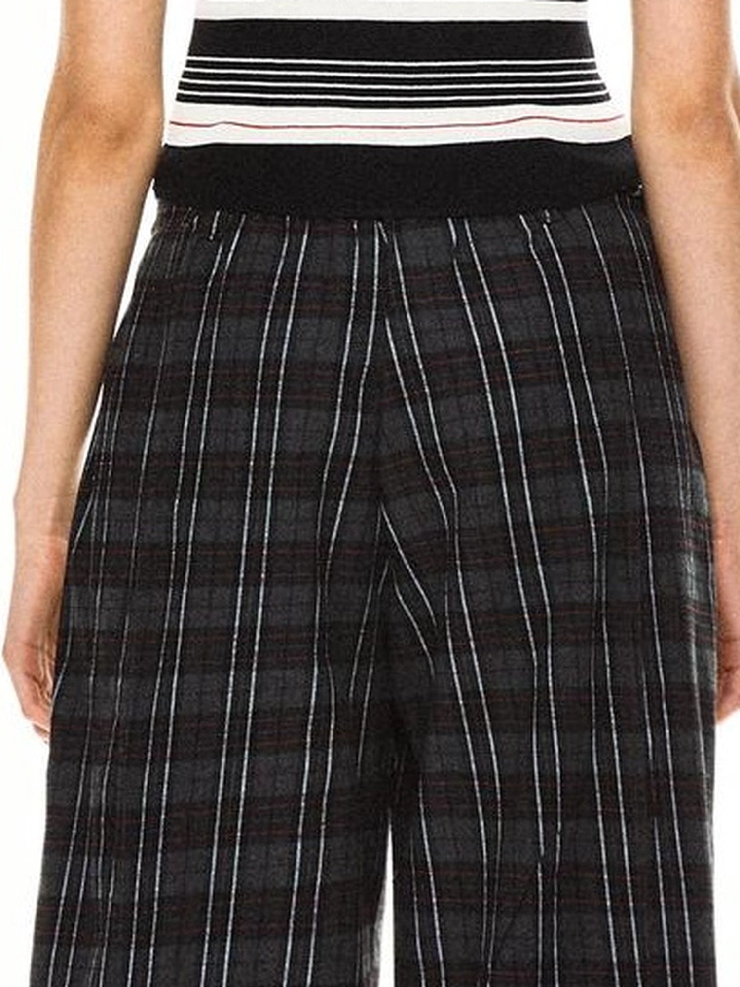 kvkv Drawstring Black Red Plaid Pants